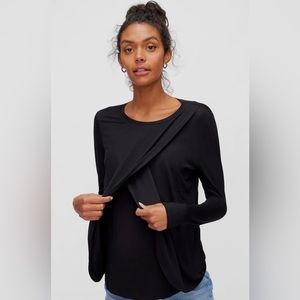 Motherhood Maternity PULL OVER LONG SLEEVE NURSING TEE